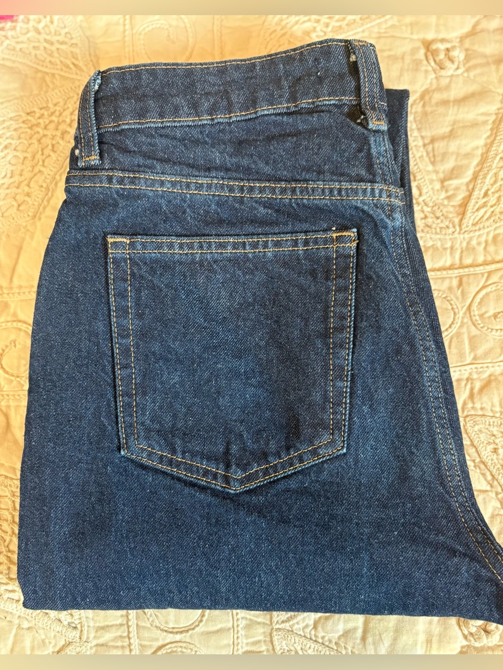 H & M Classic Mid-Rise Straight Leg Dark Blue Denim Jeans